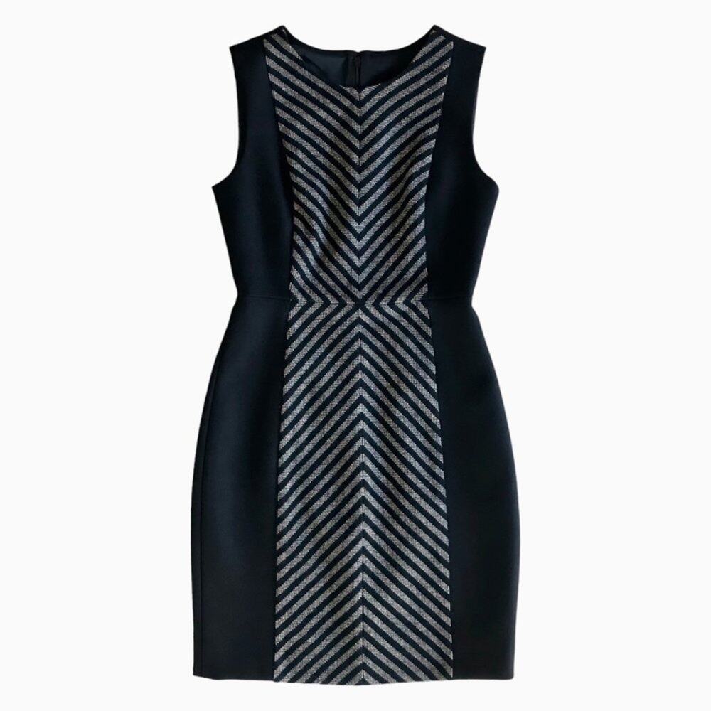 J.Crew Sleeveless Chevron Tweed Wool Pencil Sheath Dress, Size 00P (MSRP $168)